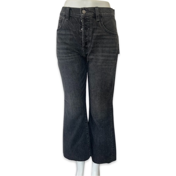 7 For All Mankind Easy Boy Bootcut high waist faded black cropped - Picture 5 of 11